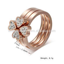 Designed plain rose gold flower ring for women,rose gold crystal rings jewelry